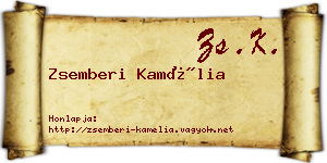 Zsemberi Kamélia névjegykártya